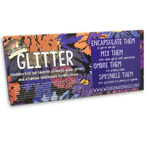 Glitter Starter Kit - 10 glitters and the Wildflowers Scrubby Brush